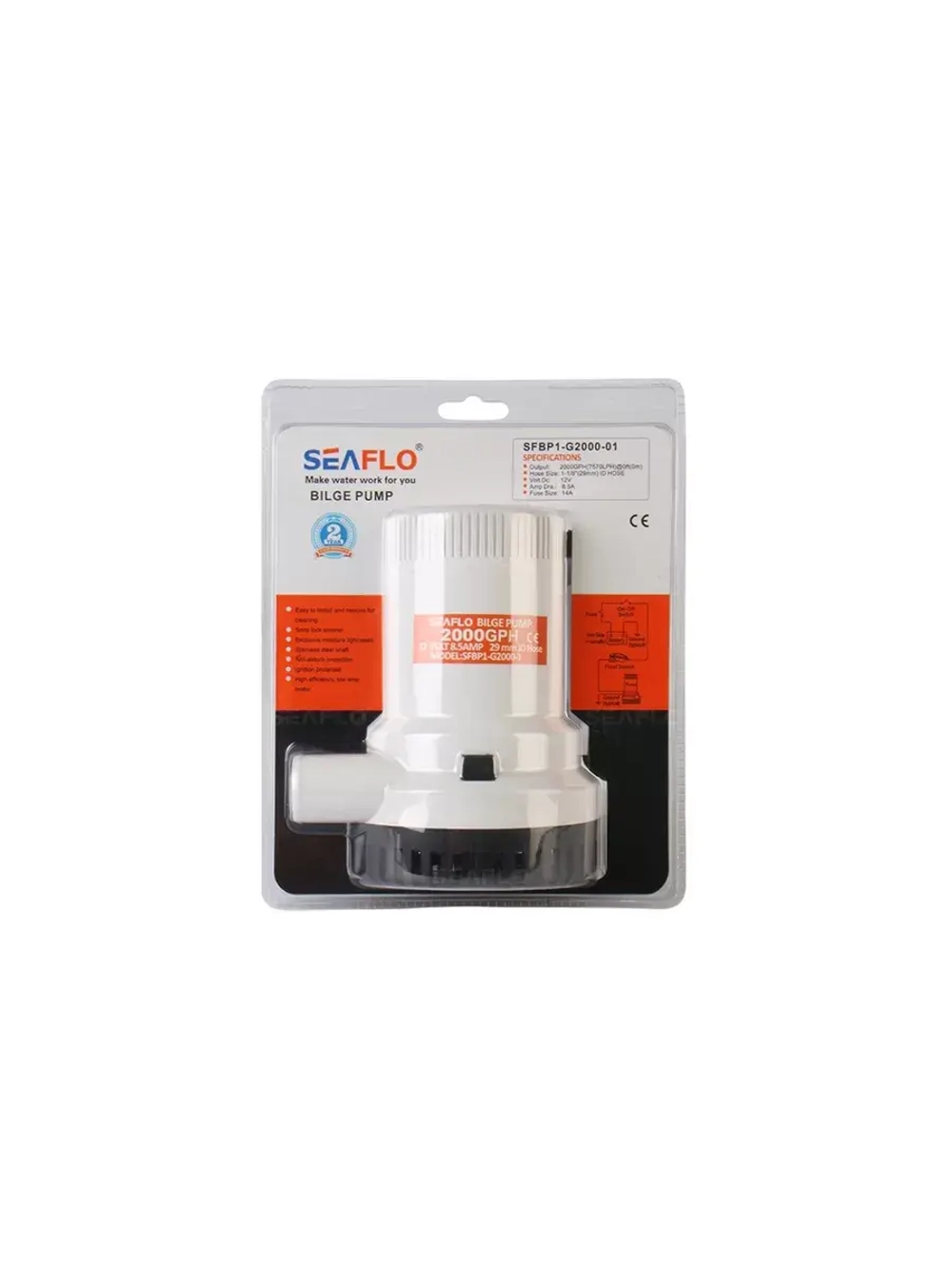 Помпа трюмная 12B 2000GPH non-auto