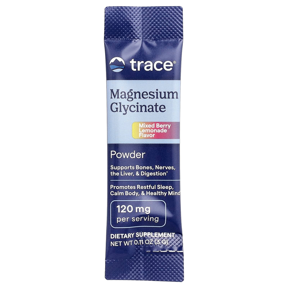 Trace, Порошок глицината магния, ягодный лимонад, 30 пакетиков по 3 г (0,11 унции)
