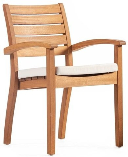 Кресло деревянное с подушкой WArt Stock, натуральный, зеленый