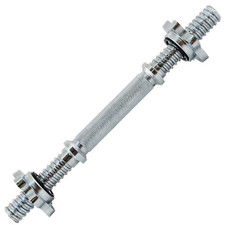 Гриф гантельный TORRES, PL5030, d25 мм, 35 см, сталь, замок-гайка, хром