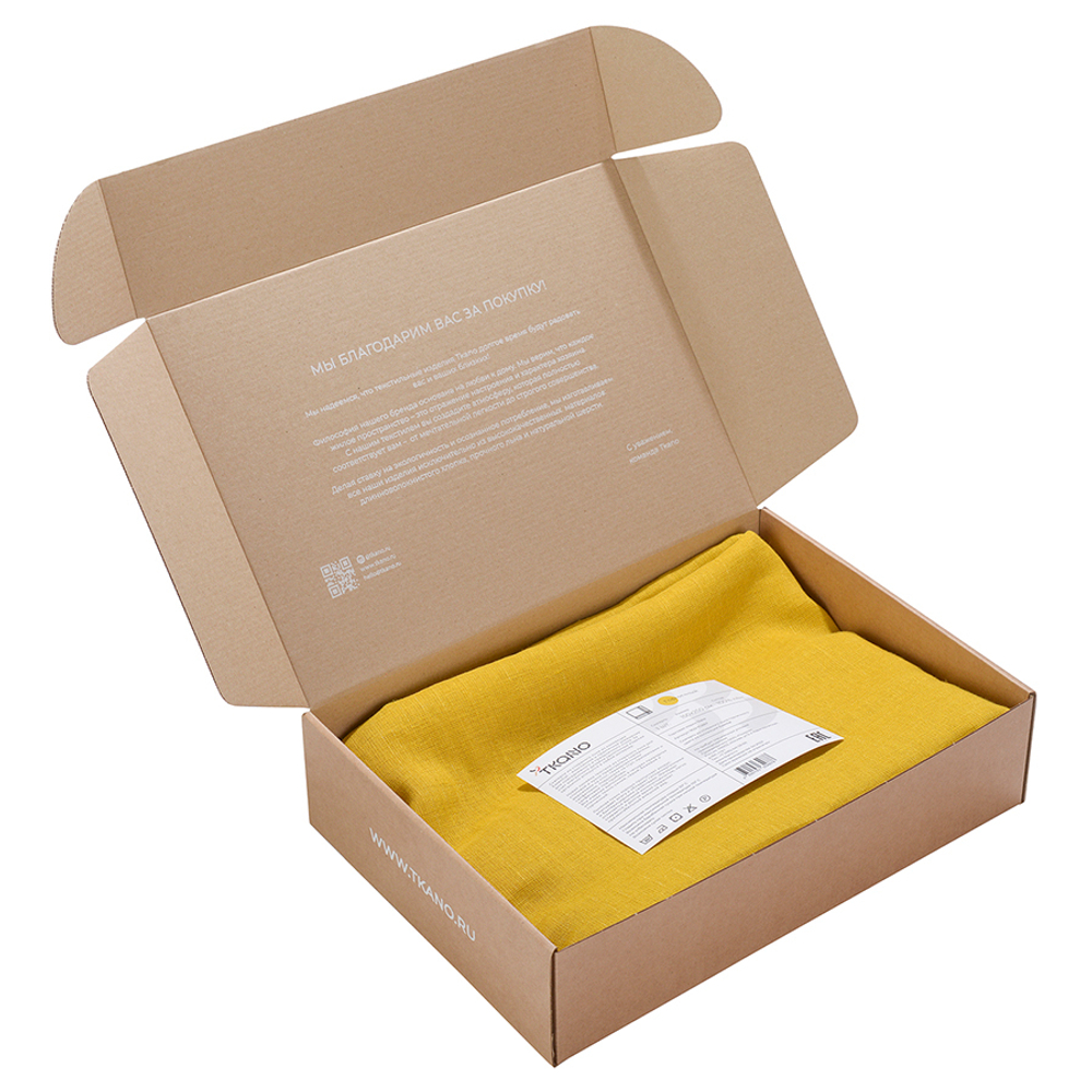 Скатерть из стираного льна горчичного цвета из коллекции essential, 150х250 см