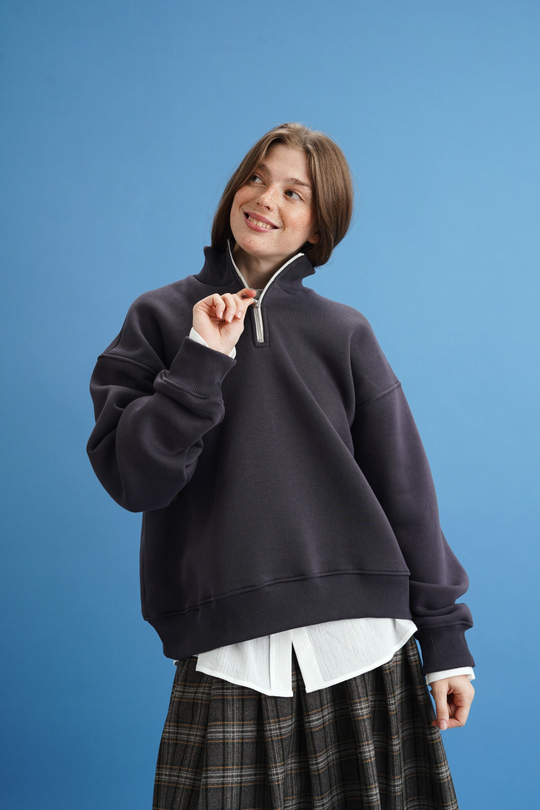 Олимпийка Zoe с начесом, графит