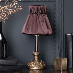 Настольная лампа Лето Weron Бронза с абажуром Адель Шоколад