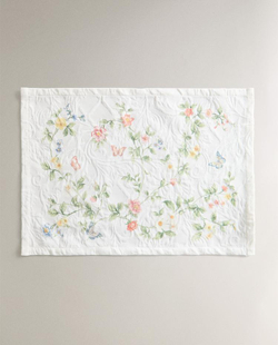 ZARA HOME ЖАККАРДОВАЯ САЛФЕТКА ПОД СТОЛОВЫЕ ПРИБОРЫ С ЦВЕТОЧНЫМ УЗОРОМ, ЗЕЛЕНЫЙ