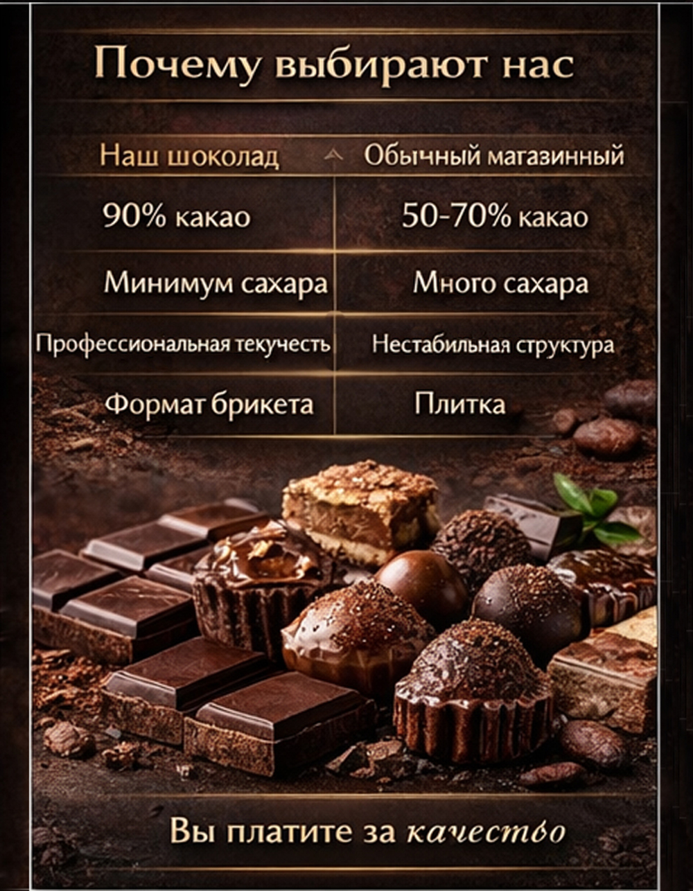 Шоколад горький 90% какао
