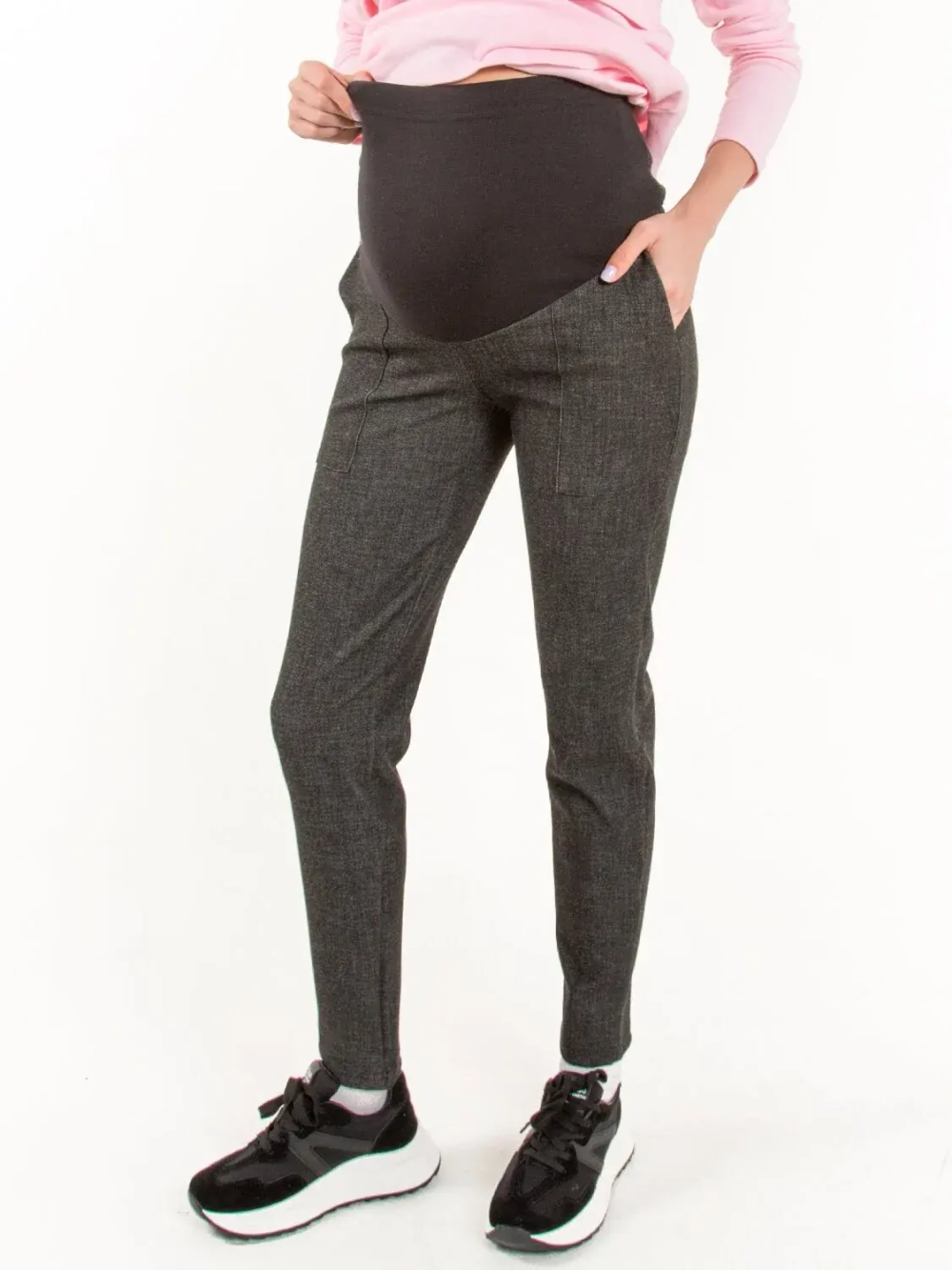 Брюки-бананы высокий бандаж джинс 3353-1 черный