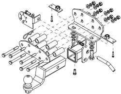 Фаркоп Avtos под квадрат, на Toyota Land Cruiser 200 2007-2021 (паспорт и сертификат в комплекте)(без электрики)TY 53