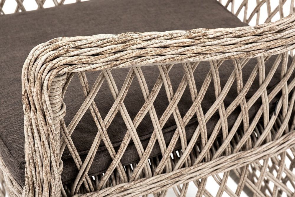 "Эспрессо-80 L" обеденная группа плетеная, цвет бежевый