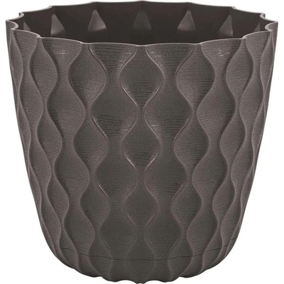 Горшок для цветов InGreen Wave с дренажной сеткой и съемным поддоном 2,5л, D175мм, горький