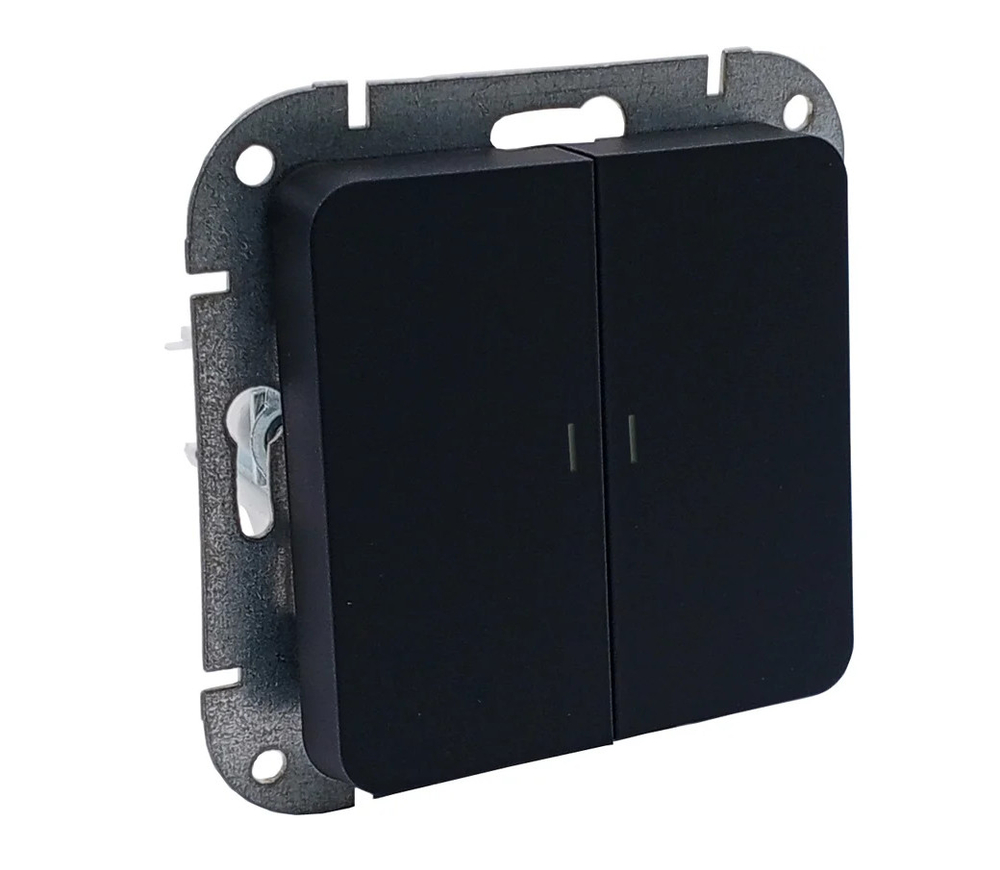 Выключатель 2-кл с индикацией Bylectrica АСТРУМ 10А карбон С510-3508