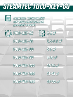Steamtec TOLO KEY 60 - 6 кВт (ВЛАГОСТОЙКИЙ модуль управления), парогенератор для хамама и турецкой бани