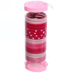 Резинки для волос в тубе 18шт «Кокетка - звездочки», микс 6 цветов, d - 3.5см. размеры тубы 12*4,5см