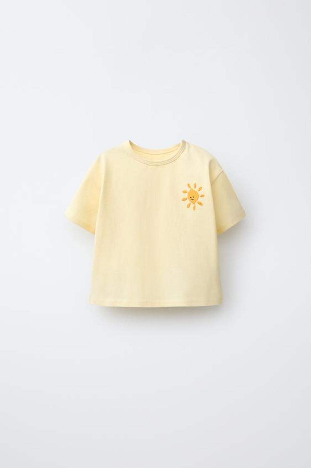 ZARA НАБОР ИЗ ДВУХ ФУТБОЛОК С ПРИНТОМ, ЖЕЛТЫЙ