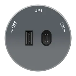 MULTITRACK Розетка 2хUSB (тип А+С) 18 Вт, 5 В/3 А ГРАФИТ