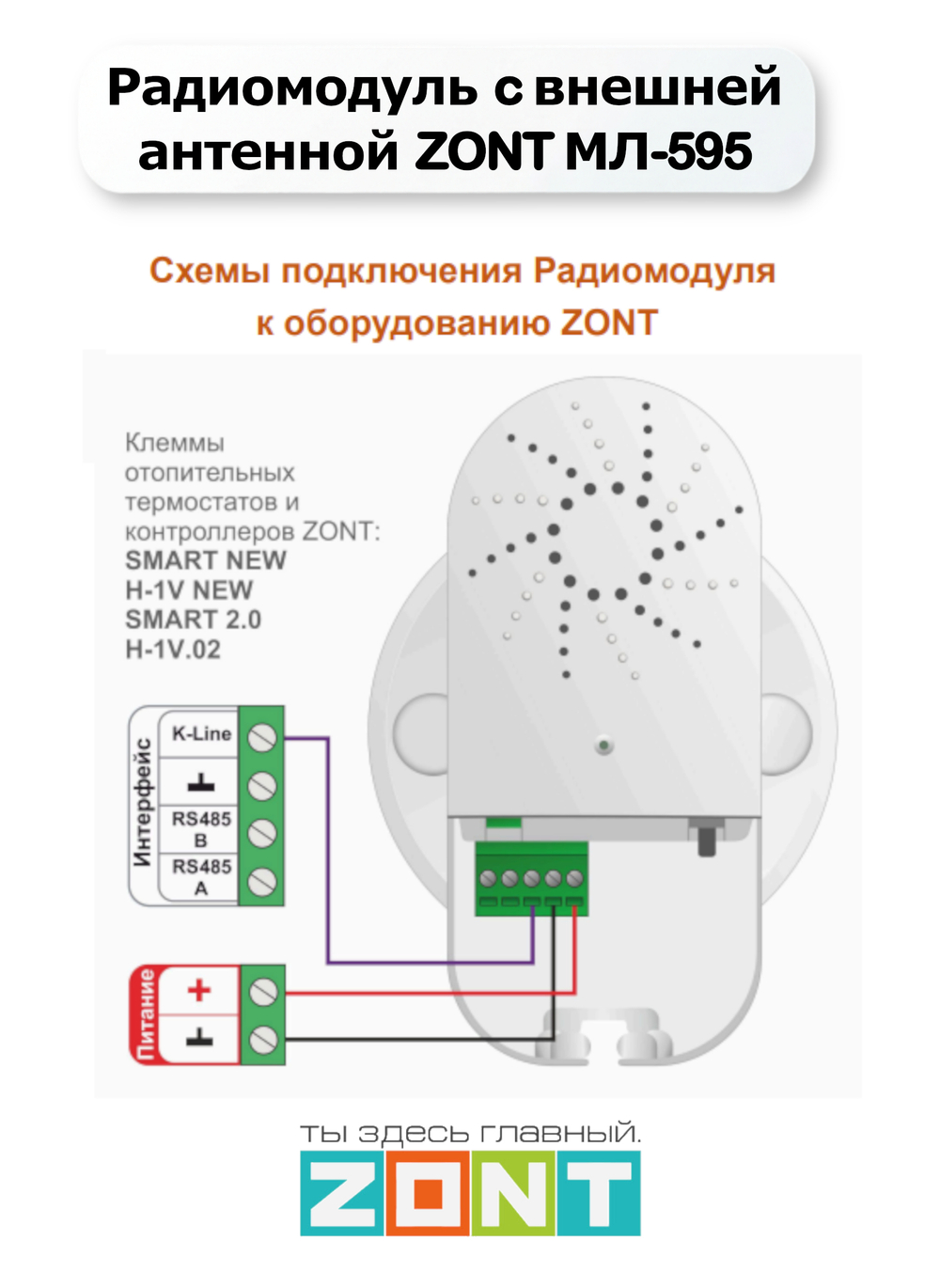 ZONT МЛ-595 Радиомодуль с внешней антенной