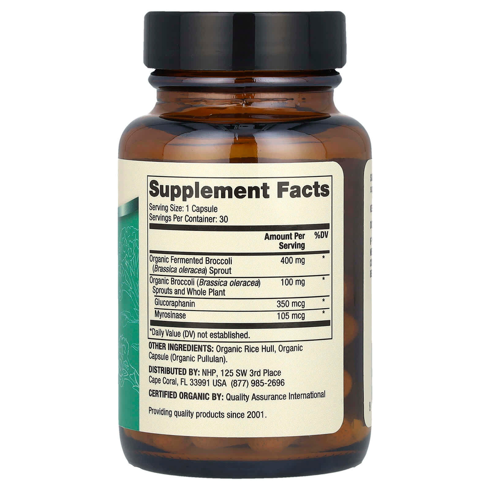 Dr. Mercola, органические ферментированные ростки брокколи, 30 капсул