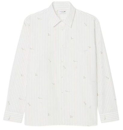 Теннисное поло Lacoste Relaxed Fit Embroidered Cotton - white