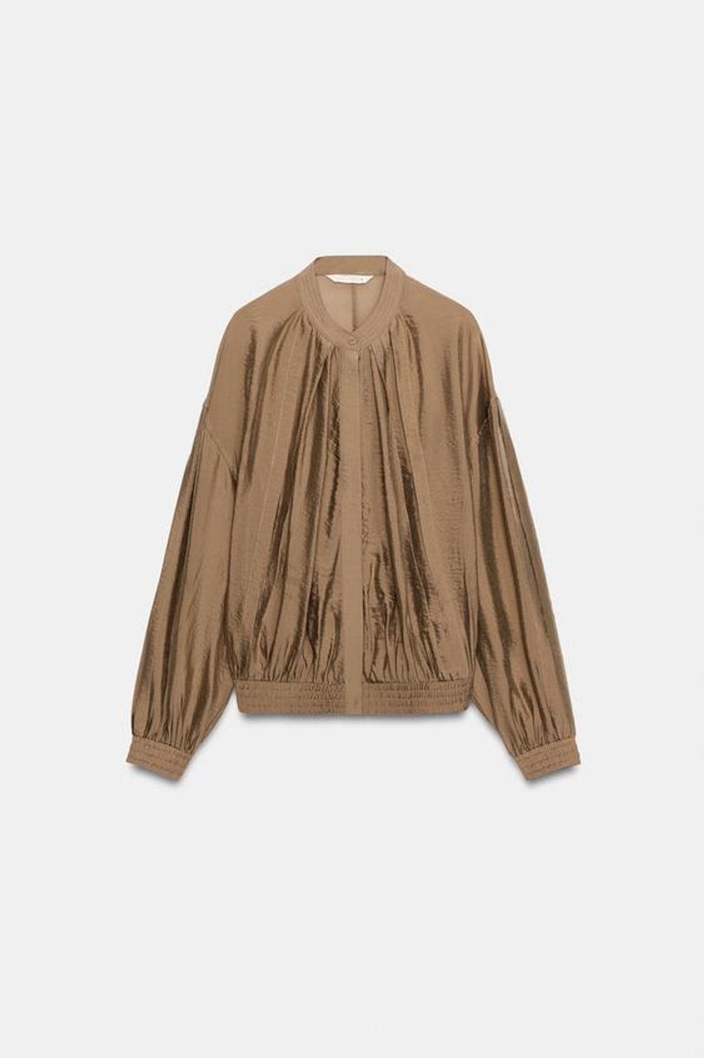 ZARA СТРУЯЩАЯСЯ РУБАШКА ZW COLLECTION, ТЕРРАКОТОВЫЙ