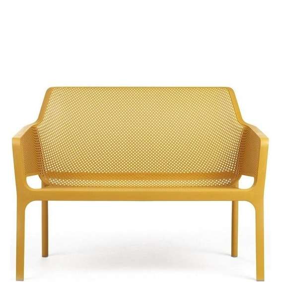 Уличный пластиковый диван Net Bench горчичный