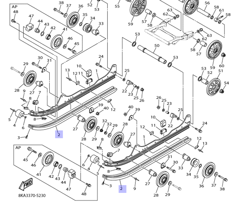 Слайдер для снегохода 8JD-47421-01-00