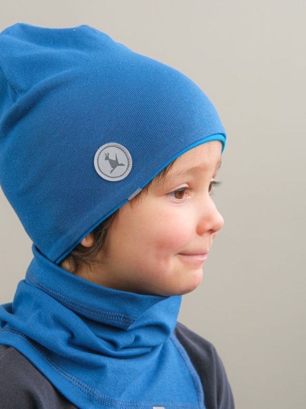 Комплект Шапка трикотажная+снуд (Синий, Бирюза) ФЛАЙ*