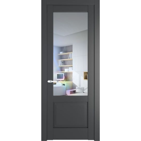 Межкомнатная дверь эмаль Profil Doors 3.2.2PD графит остеклённая