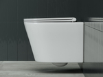 Комплект подвесной безободковый унитаз Ceramica Nova Forma с крышкой-сиденьем CN3011 + инсталляция Am.Pm ProC I012707.0238 с клавишей смыва ProC S, чёрная матовая