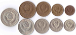 Годовой набор СССР 1990 год. 1, 2, 3, 5, 10, 15, 20, 50 копеек, 1 рубль (9 монет)