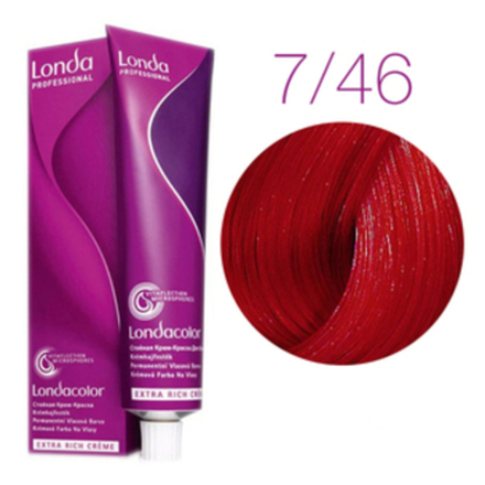 Londa Color стойкая крем-краска, 7/46 блонд медно-фиолетовый micro reds, 60мл