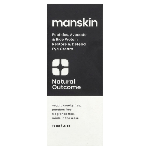 Natural Outcome, Manskin Restore & Defend, крем для кожи вокруг глаз, без отдушек, 15 мл (0,5 унции)