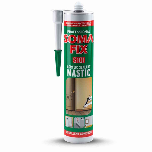 Герметик акрил.  SOMA FIX  (мастика)  белый  310мл    / S101 * НЕМОРОЗОСТ. от +5 С!