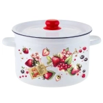 Кастрюля эмал цил Ягодки 7,0л ТМ Appetite