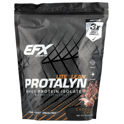 EFX Sports, Protalyn® изолят сывороточного протеина, шоколадная крошка, 907 г (2 фунта)