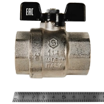 Кран шаровой полнопроходной STOUT - 1"1/4 (ВР/ВР, PN40, Tmax 150°C, ручка-бабочка черная)