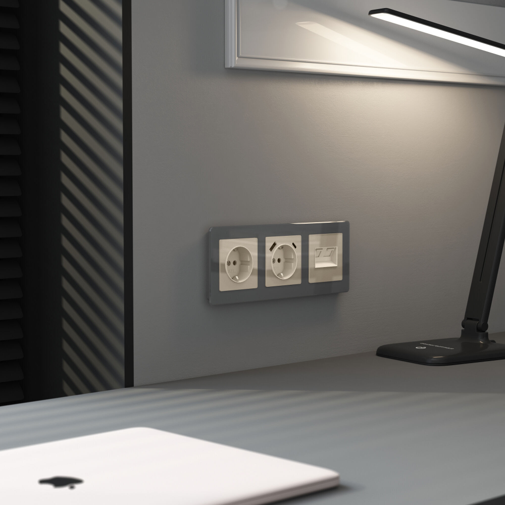 Накладка для розетки USB (айвори акрил)