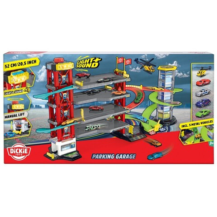 Dickie City - Многоуровневая парковка со светом и звуком + 5 автомобилей 3339000 / артикул   3339000  / GTIN 4006333085048