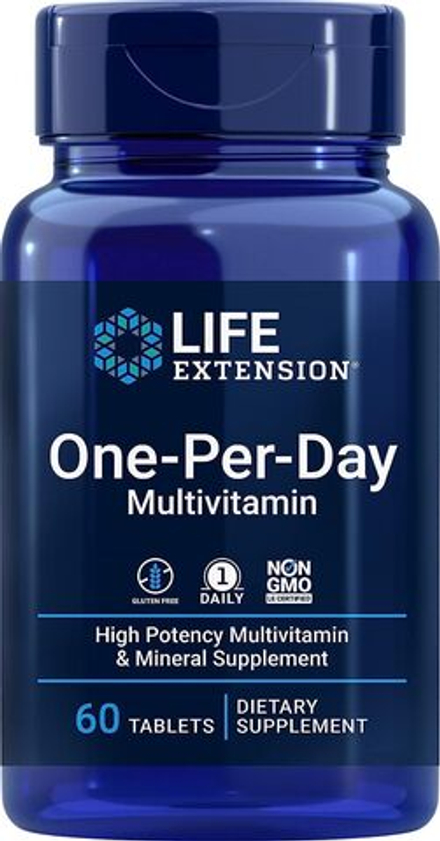 Life Extension, Мультивитамины для приема один раз в день, One-Per-Day Multivitamin, 60 таблеток