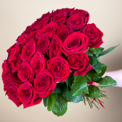 Flower bouquet of 35 Russian red roses