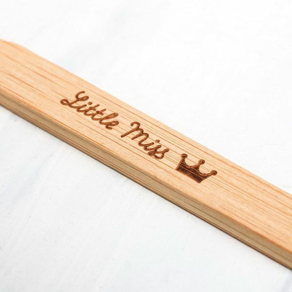 Зубная щётка для детей, бамбук Little Miss, 14 x 2 x 2 см