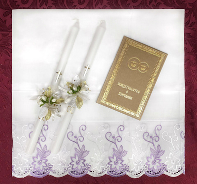 Рушник бязь с широким кружевом