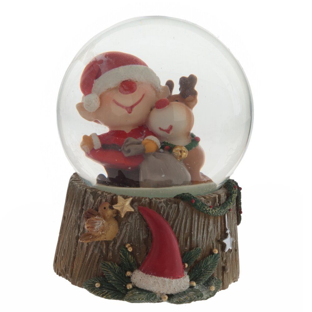 GAEM Фигурка декор в стекл шаре "Гном и Олень", D6,5 см, L6,5 W6,5 H9 см, 2в.