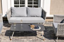 "Верона" журнальный стол из HPL 120х65, H40, каркас светло-серый (RA L7035) муар, цвет столешницы "серый гранит"