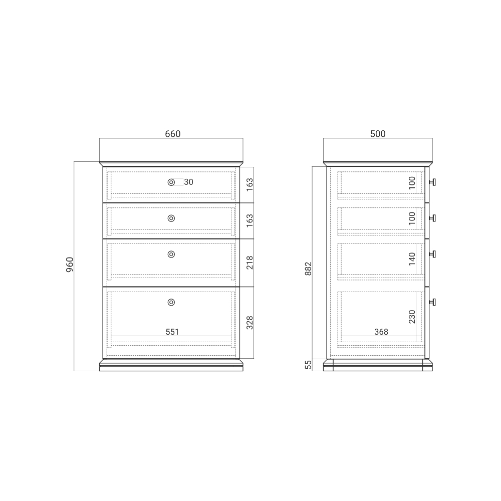 Высокий комод CRD002 на цоколе
