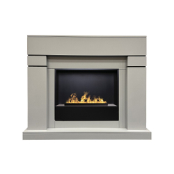Электрокамин RealFlame Lindelse 26 GR серый, графит c очагом 3D Cassette 630 Black Panel
