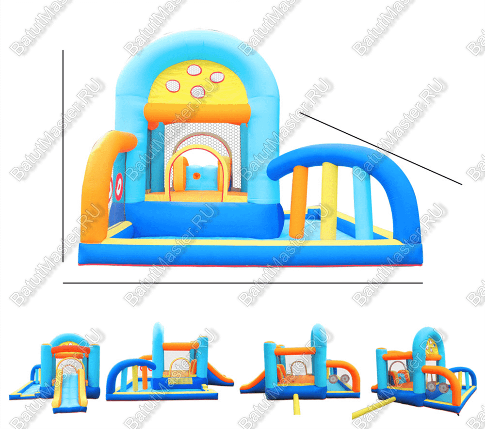 Батут для детей для дома "Веселая игра" 4*4*2,5 м