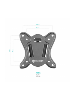 ONKRON R2 Roto чёрный Для телевизоров диагональю 10"-27" Максимальная нагрузка: 25 кг VESA: 75х75, 100х100 мм