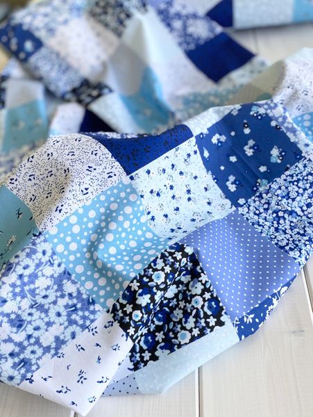 СИНЕ-БЕЛЫЙ ПЭЧВОРК , 100% хлопок, Handmade Fabrics 5