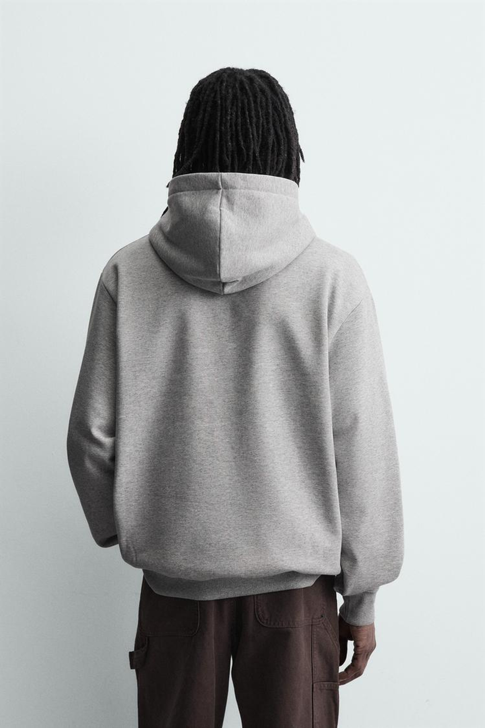 ZARA БАЗОВОЕ ХУДИ HEAVYWEIGHT, СЕРЫЙ МЕЛАНЖ