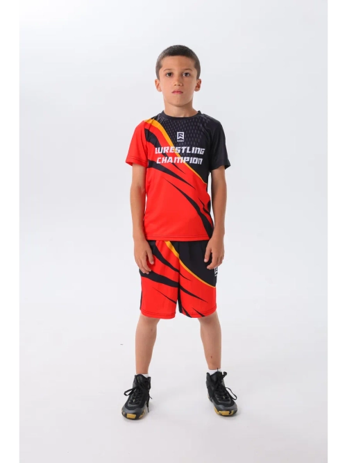 Детский спортивный костюм шорты и футболка для тренировок