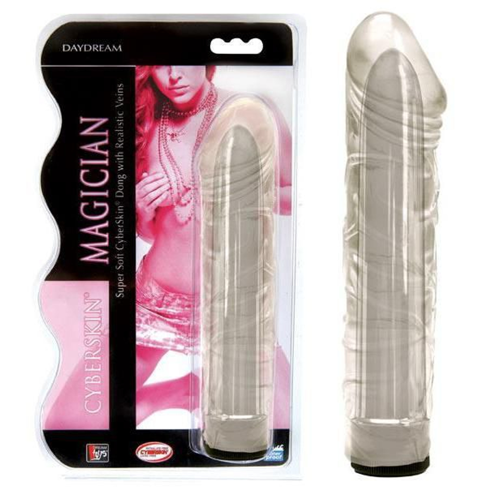 Dream Toys Magician – прозрачный мультискоростной вибратор‑реалистик из CyberSkin, 17 см